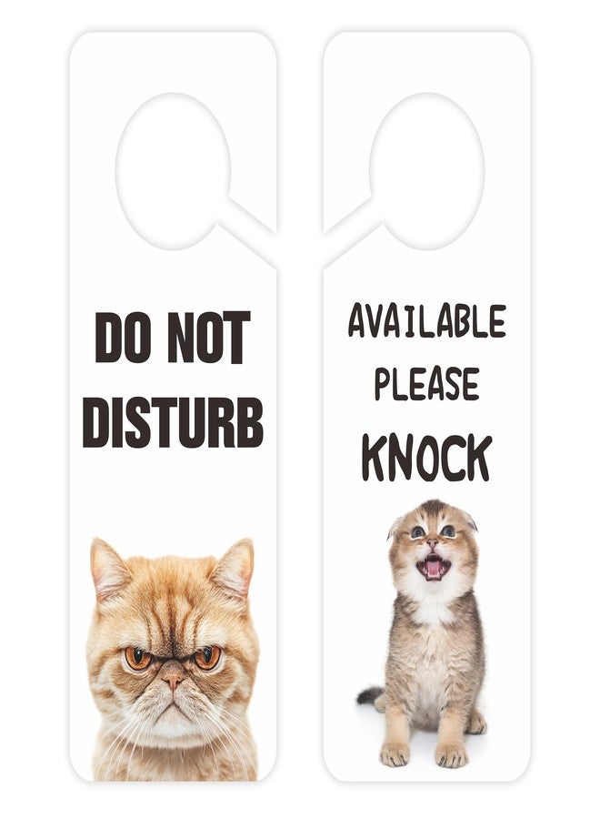LUHIMO Do Not Disturb Door Hanger Sign for Office, 2Pack PVC Double-sided Cute Funny Cat Please Knock Door Signs, Ideal for Home, Offices, Bathroom, Bedroom, Online Sessions, Meetings and Classes, Therapists - Image 1